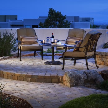 WaterQuest Landscaping - a patio with a fire pit - Landscaping Near Me - Albuquerque, New Mexico