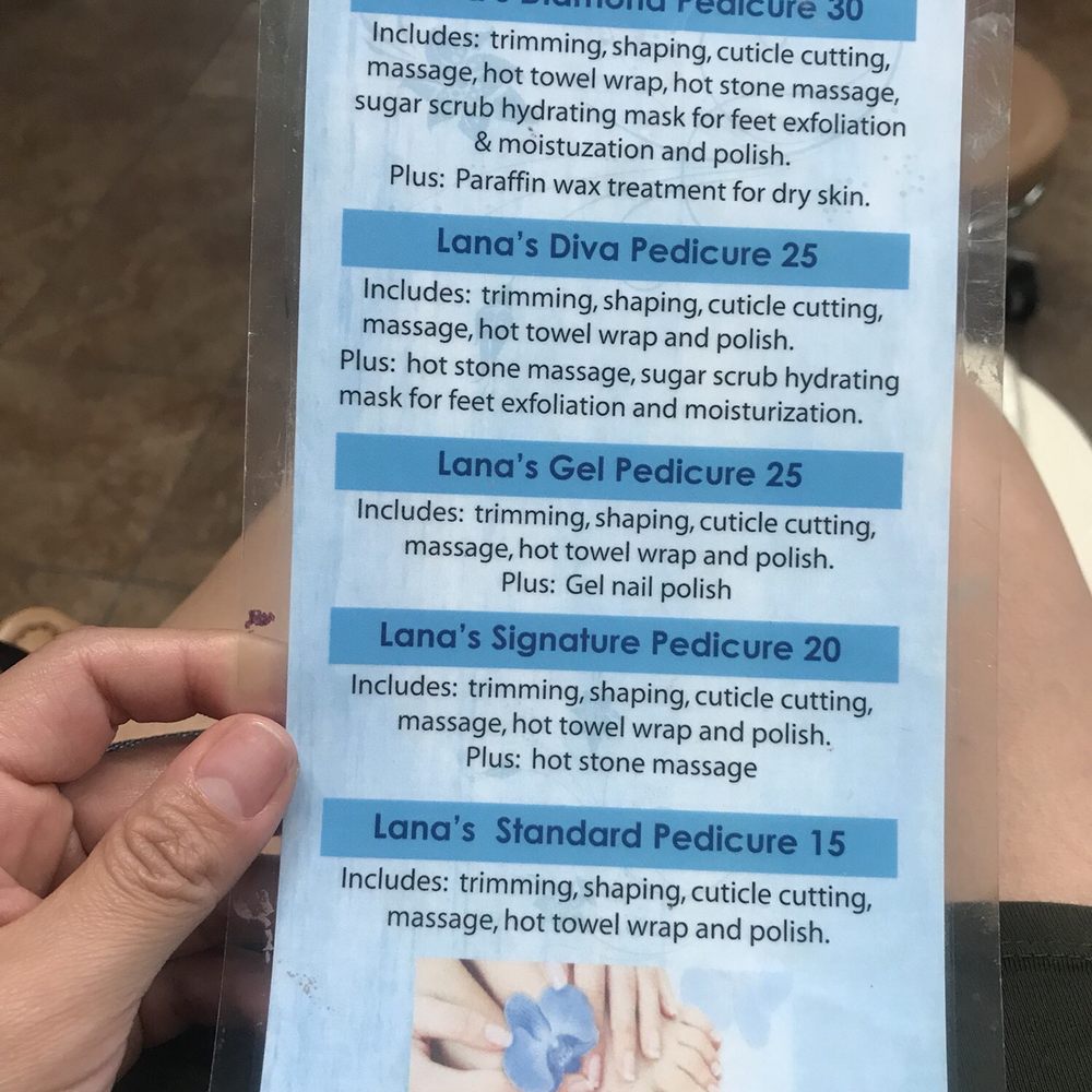 Lana's Diamond Salon - Make sure you get what your paying for ! Cuz I sure didn't get what's indicated on the Standard Pedicure - Nail Salons Near Me - Downey, California Lana's Diamond Salon - Make sure you get what your paying for ! Cuz I sure didn't get what's indicated on the Standard Pedicure - Nail Salons Near Me - Downey, California