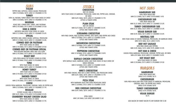 Menu photo 5 Olympic Subs & Steaks Wilmington, DE