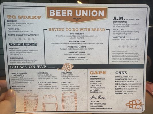 Menu photo 6 Beer Union San Jose, CA