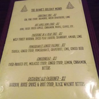 The Hawk - Christmas menu - Bars Near Me - Long Beach, California