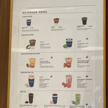 LeTAO - Drink menu - Themed Cafes Near Me - Bellevue, Washington