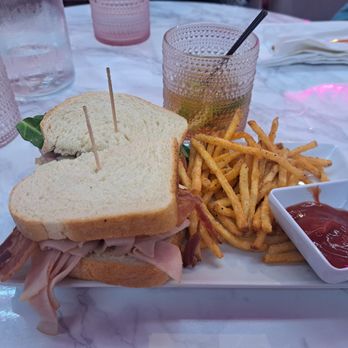 Pinky's Up Afternoon Tea - NOT a club sandwich!! Turkey sandwich and cold, hard fries - Tea Rooms Near Me - Clarksville, Tennessee