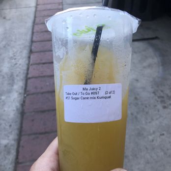 Ma Juicy - Taste like orange juice. Lol suppose to be sugar cane and kumquat. Iono about this. - Juice Bars & Smoothies Near Me - Westminster, California Ma Juicy - Taste like orange juice. Lol suppose to be sugar cane and kumquat. Iono about this. - Juice Bars & Smoothies Near Me - Westminster, California