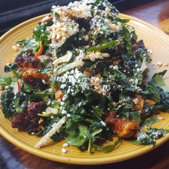 The Painted Burro - Kale and jicama salad with spicy shrimp. Very filling! - Mexican Near Me - Somerville, Massachusetts