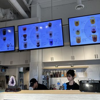 Inside Out Tea Loft - two people at the counter - Bubble Tea Near Me - Coquitlam, British Columbia