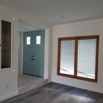 White Tech Painting - Front door entrance, living room floor and wall color excellent combination modern look. - Painters Near Me - Los Angeles, California