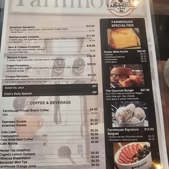 Farmhouse Cafe - Menu 05.17.2025 - Breakfast & Brunch Near Me - Honolulu, Hawaii