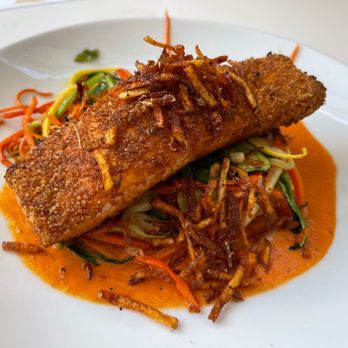 The Vault - Potato Crusted Salmon (GF) 6/21/22 - American Near Me - Tulsa, Oklahoma The Vault - Potato Crusted Salmon (GF) 6/21/22 - American Near Me - Tulsa, Oklahoma