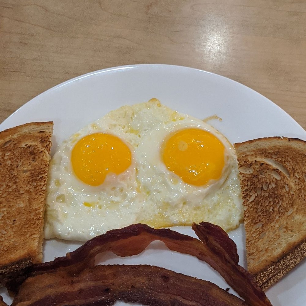My plate looks like a sad face. They should have turned the frown upside-down!