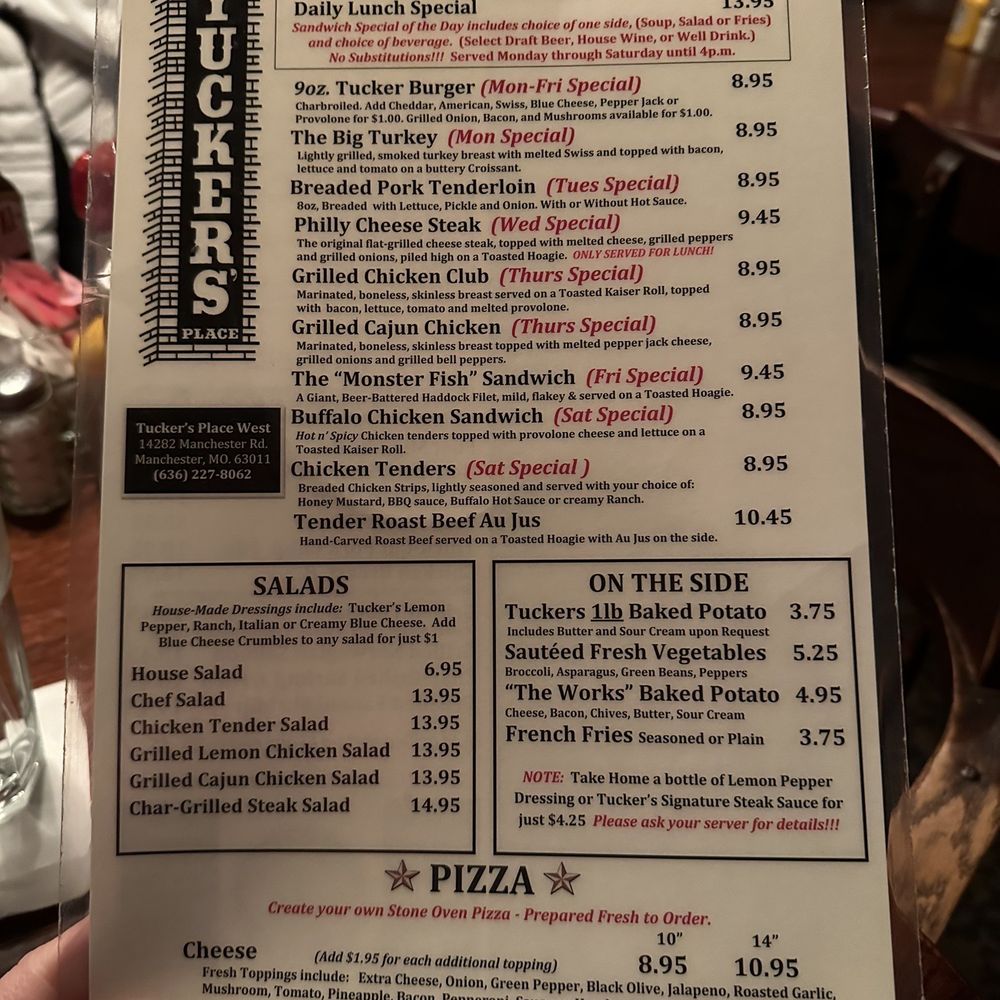 Tucker's Place - Menu - American Near Me - Ballwin, Missouri Tucker's Place - Menu - American Near Me - Ballwin, Missouri