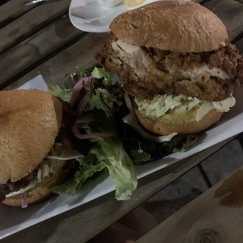 District - Oakland - Fried chicken sliders. Deviled eggs in background - Wine Bars Near Me - Oakland, California
