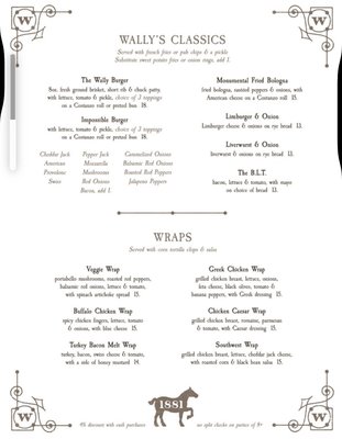Menu photo 6 Wallenwein's Hotel East Aurora, NY
