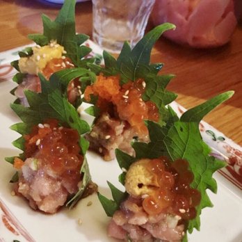 Sushi Ko - Toro x Uni x Ikura wrapped in Shiso leaf - Japanese Near Me - Miami, Florida
