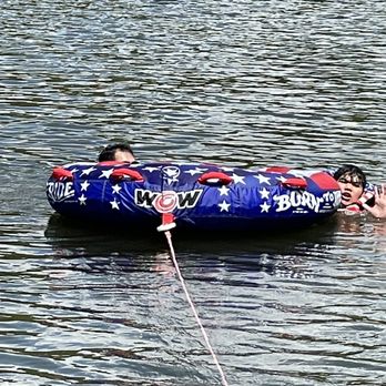 Laketime Boat Rental - Kids boarding inner tube. - Boat Charters Near Me - Wake Forest, North Carolina Laketime Boat Rental - Kids boarding inner tube. - Boat Charters Near Me - Wake Forest, North Carolina