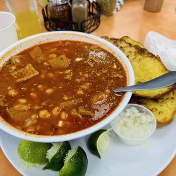 Doña maria - The best menudo (with hominy) in the metroplex served with pan tostado - Mexican Near Me - Dallas, Texas