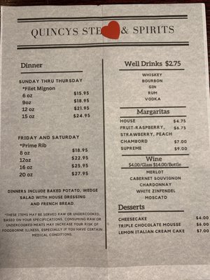 Menu photo 2 Quincy's Florence, CO