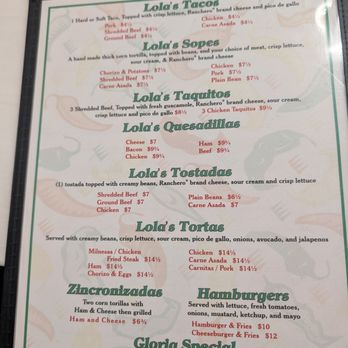 Lola's Kitchen - Here is the a la carte menu. - Mexican Near Me - Barstow, California