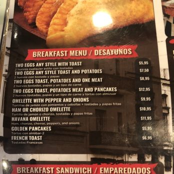 Havana Sandwich Cafe - Menu items - Cuban Near Me - Bloomfield, New Jersey