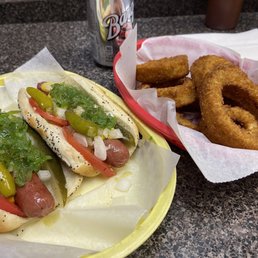 Hot Dog and Onion Rings