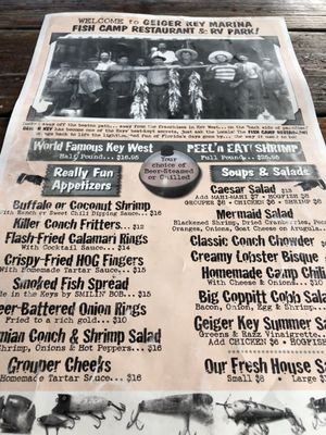 Menu photo 6 Geiger Key Marina Key West, FL