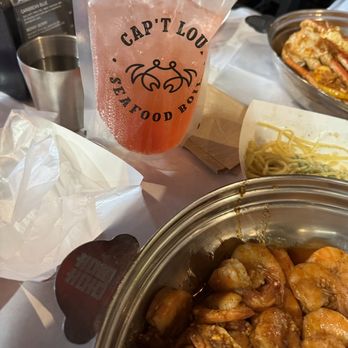 Cap't Loui - Shirley Temple, Garlic Noodles, Shrimp Head Off - Seafood Near Me - Cupertino, California Cap't Loui - Shirley Temple, Garlic Noodles, Shrimp Head Off - Seafood Near Me - Cupertino, California
