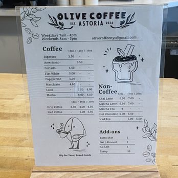 Olive Coffee - Menu - Coffee & Tea Near Me - New York, New York