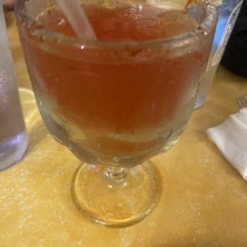 Don Pedro Mexican Restaurant - Strawberry margarita on the rocks - Mexican Near Me - San Antonio, Texas