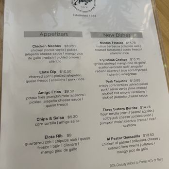 Amigo Cafe - New item menu - Mexican Near Me - Kayenta, Arizona