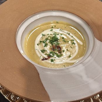 The Plating Society - Potato Leak Soup with Fire Roasted Bourban Pancetta - Caribbean Near Me - Buffalo, New York The Plating Society - Potato Leak Soup with Fire Roasted Bourban Pancetta - Caribbean Near Me - Buffalo, New York
