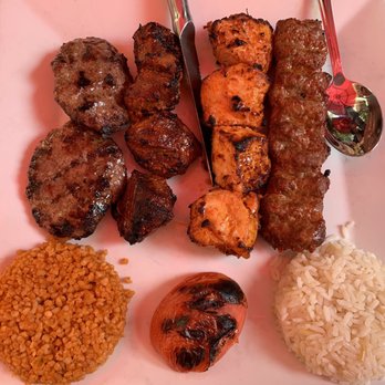 Toros - Toros Combination platter- ground lamb patties, lamb chunks, chicken chunks, beef adana. Delicious! $35 as of 05/2022 - Mediterranean Near Me - Montclair, New Jersey