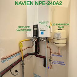 Echo Plumbing and Rooter - Installation of a Navien tankless NPE-240A2 with accessories. Schedule for a free quote!