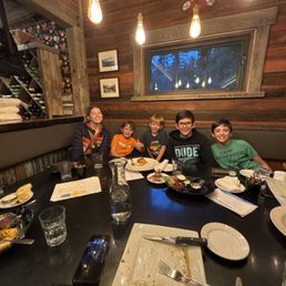 Big booth and 5 happy kids. Big booth and 5 happy kids.