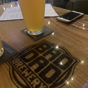 Bad Dad Brewing - Bar logo and beer- socks and sandals - Pizza Near Me - Fairmount, Indiana