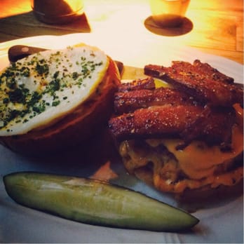 Au Cheval - Single cheeseburger with fried egg and bacon - Bars Near Me - Chicago, Illinois Au Cheval - Single cheeseburger with fried egg and bacon - Bars Near Me - Chicago, Illinois