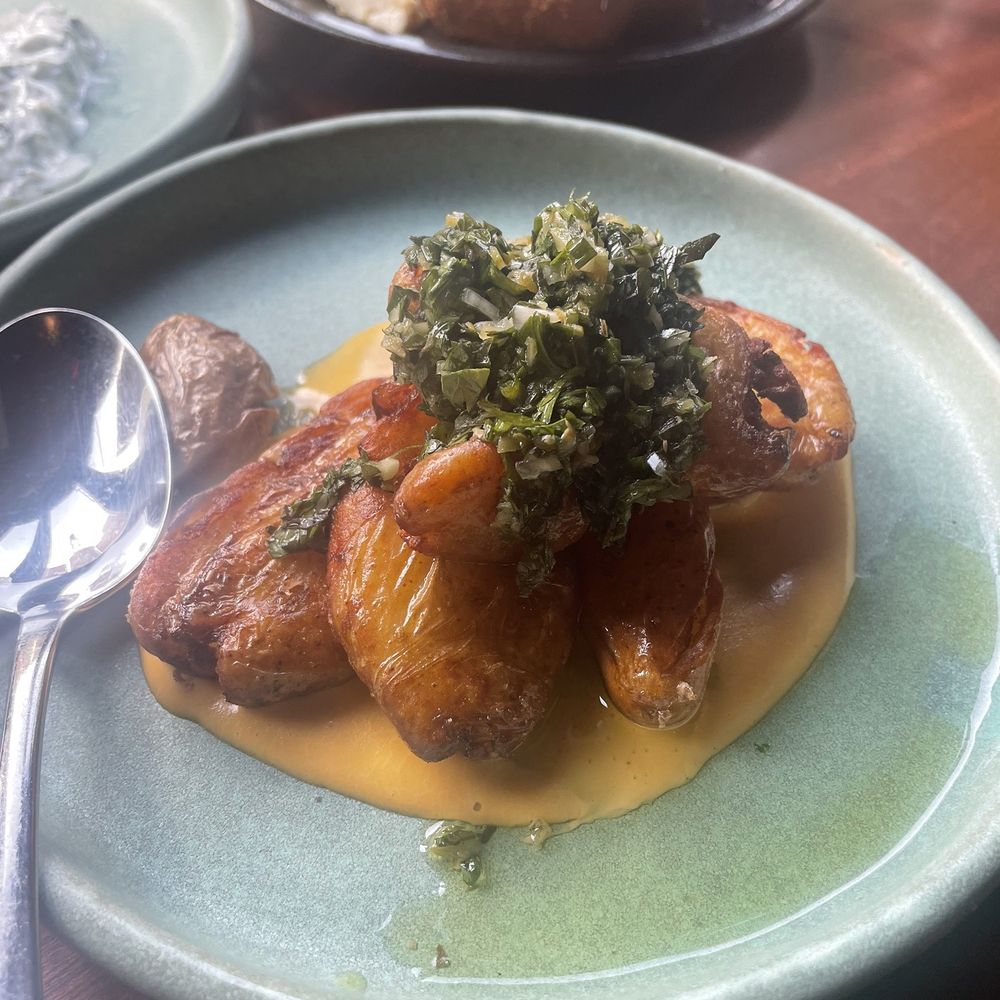 Perch - Smashed fingerling potatoes - Tapas/Small Plates Near Me - New York, New York Perch - Smashed fingerling potatoes - Tapas/Small Plates Near Me - New York, New York