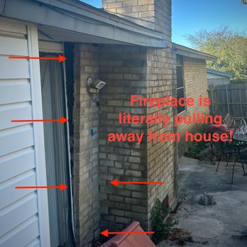 FCS Foundation Repair Dallas - Fireplace is literally pulling away from the house! - Foundation Repair Near Me - Dallas, Texas