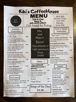 Menu photo 2 Kiki's Coffeehouse Anna, IL Menu photo 2 Kiki's Coffeehouse Anna, IL