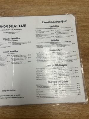 Menu photo 1 Lemon Grove Cafe Lemon Grove, CA Menu photo 1 Lemon Grove Cafe Lemon Grove, CA