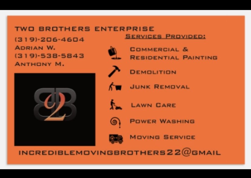 TWO BROTHER ENTERPRISE Cedar Rapids, Iowa Movers Phone Number Yelp