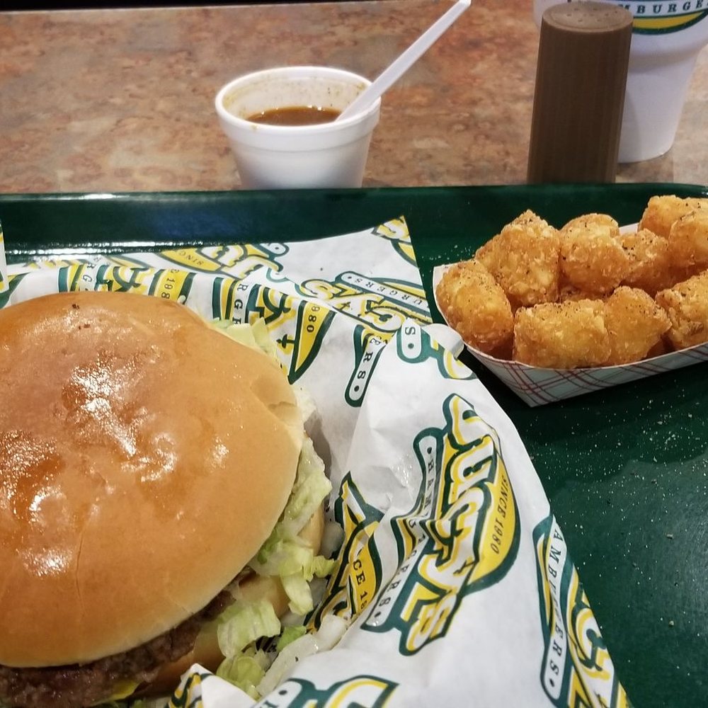 Jucy's Hamburgers - Dry burger on a bun that is too big. - Burgers Near Me - Tyler, Texas Jucy's Hamburgers - Dry burger on a bun that is too big. - Burgers Near Me - Tyler, Texas