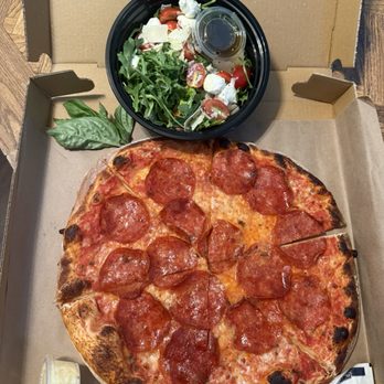 The Gypsy Poet - Pepperoni Madness and Capresse Salad - Pizza Near Me - Houston, Texas The Gypsy Poet - Pepperoni Madness and Capresse Salad - Pizza Near Me - Houston, Texas