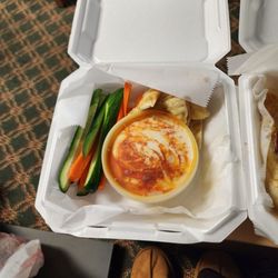 The Krazy Olive - The hummus, pita chips, and veggies.