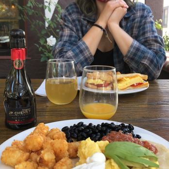Brekkies - Huevos Rancheros, Breakfast Sandwich on sourdough, and Bellini - Breakfast & Brunch Near Me - Solvang, California