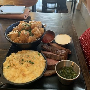 Hotel Sutter Restaurant - Tri-tip plate with chimichurri on the side. - New American Near Me - Sutter Creek, California