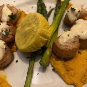 Westside Grill - Scallops with pureed sweet potato. - New American Near Me - Wescosville, Pennsylvania Westside Grill - Scallops with pureed sweet potato. - New American Near Me - Wescosville, Pennsylvania