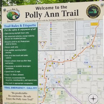 Polly Ann Trail - Thorough map for the Oakland County span. The one they had up in Lapeer was pretty bare bones, much like the trail itself. - Parks Near Me - Leonard, Michigan Polly Ann Trail - Thorough map for the Oakland County span. The one they had up in Lapeer was pretty bare bones, much like the trail itself. - Parks Near Me - Leonard, Michigan