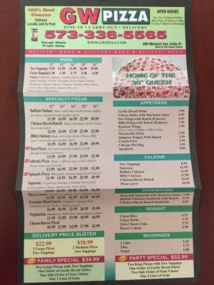 Menu photo 4 G W Pizza St. Robert, MO Menu photo 4 G W Pizza St. Robert, MO