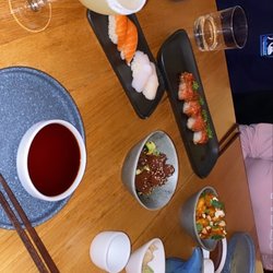 Lovejoy Convenience Store - Sashimi, spicy tuna on Fried rice, fried cauliflower, small bites and tuna pokey small bite