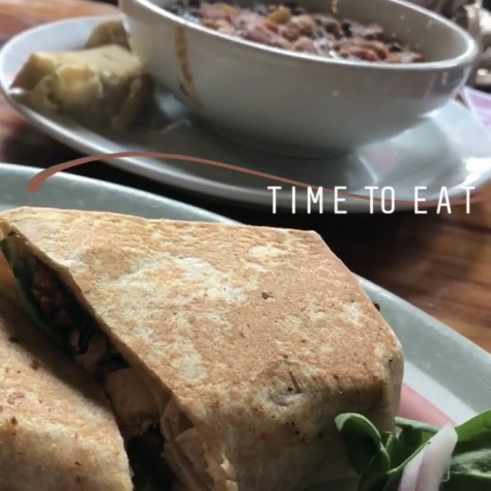 Sentient Bean - BBQ tofu wrap and chili for the little ones. Enough to share. - Coffee & Tea Near Me - Savannah, Georgia